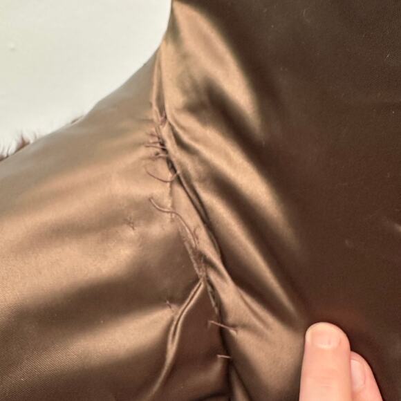 Vintage Brown Mink Fur Stole Capelet Shawl Wrap Union Label Satin Lined - Picture 10 of 16